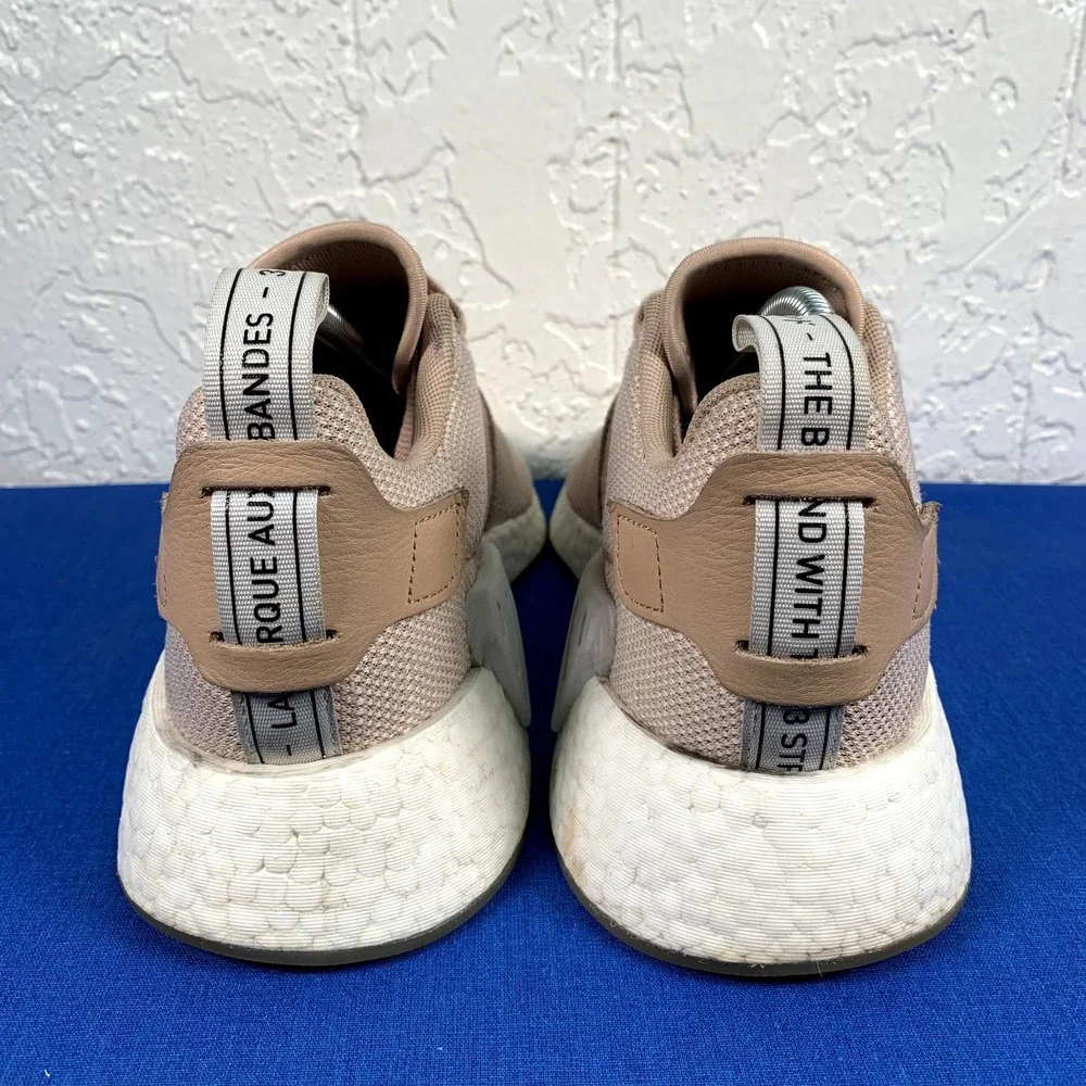 Adidas NMD R2 Boost Womens Running Shoes Tan Beige Sneakers AQ0197 Size 10
